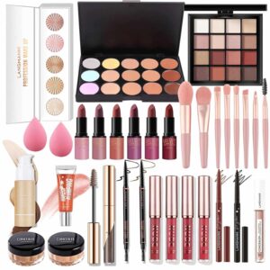 33-delni Make-Up Set v Kozmetični Torbici – Senčila, Šminke, Gloss, Maskara