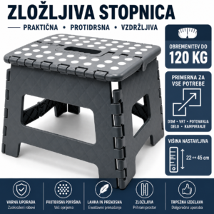 Zollner zložljiva pručka 22 cm – nosilnost do 120 kg