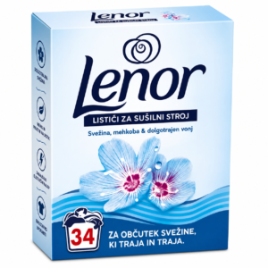 Lenor aprilska svežina lističi za sušilni stroj – 34 kosov