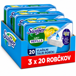 Swiffer Wet Citrus Fresh vlažne čistilne krpe za tla – 60 kosov
