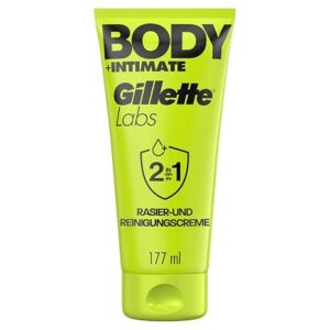 Gillette Labs Body + Intimate 2-v-1 krema za britje in čiščenje – 177 ml