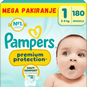 Pampers Premium Protection Sensitive – PREMIUM plenice za občutljivo kožo (180 kosov)