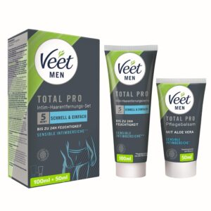 Veet Men komplet za odstranjevanje dlak na intimnih predelih – 100 ml + 50 ml