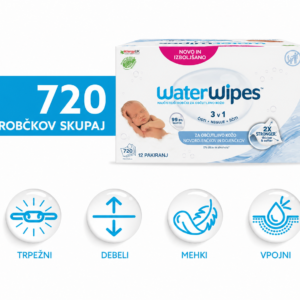 WaterWipes Baby robčki – 720 robčkov, 99,9 % voda, brez plastike