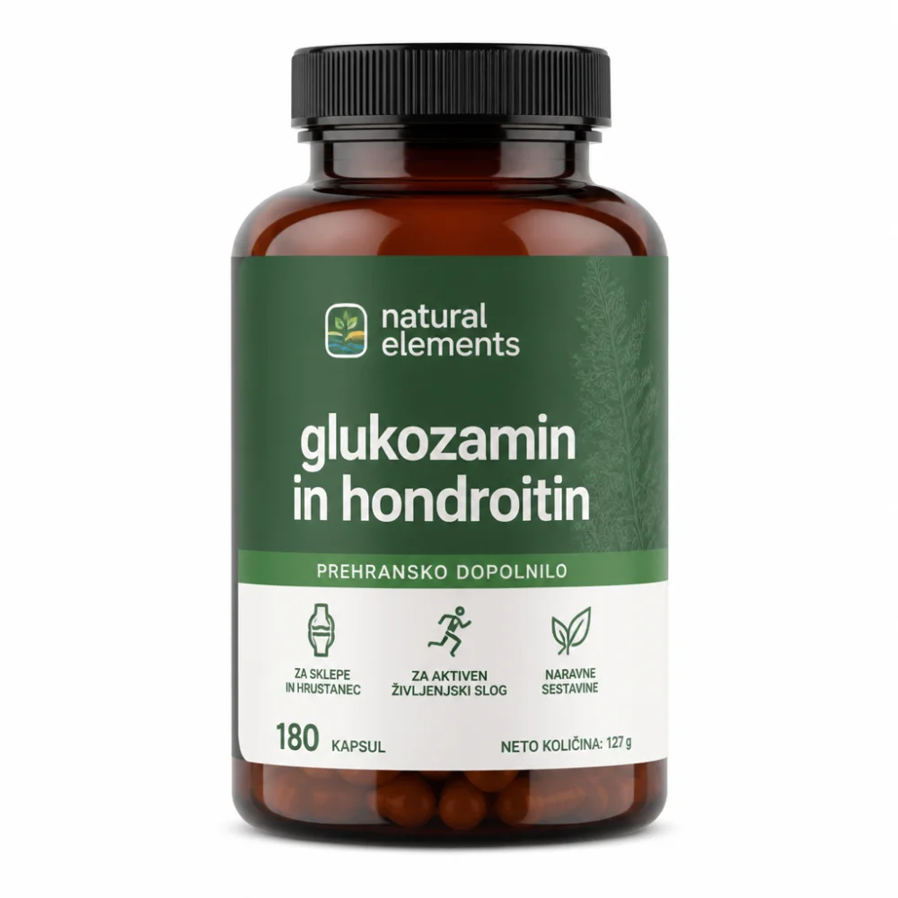 natural elements glukozamin in hondroitin – 180 kapsul