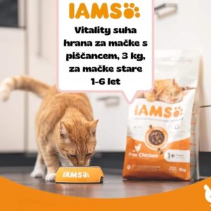 IAMS Vitality piščanec – IAMS Vitality suha hrana za mačke s piščancem, 3 kg, za mačke stare 1-6 let