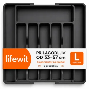 Lifewit prilagodljiv plastični pladenj za jedilni pribor, 8 predelkov