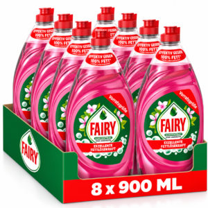 Fairy Pink Jasmine tekoči detergent za ročno pomivanje posode – 8 × 900 ml