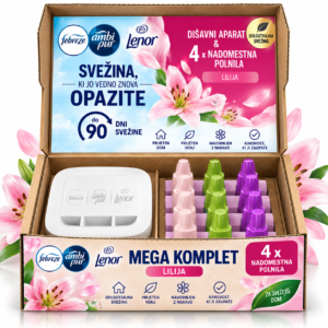Febreze 3Volution Lilienbrise električni osvežilec zraka – začetni set + 4 polnila