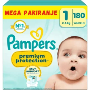 Pampers Premium Protection Sensitive – PREMIUM plenice za občutljivo kožo (180 kosov)