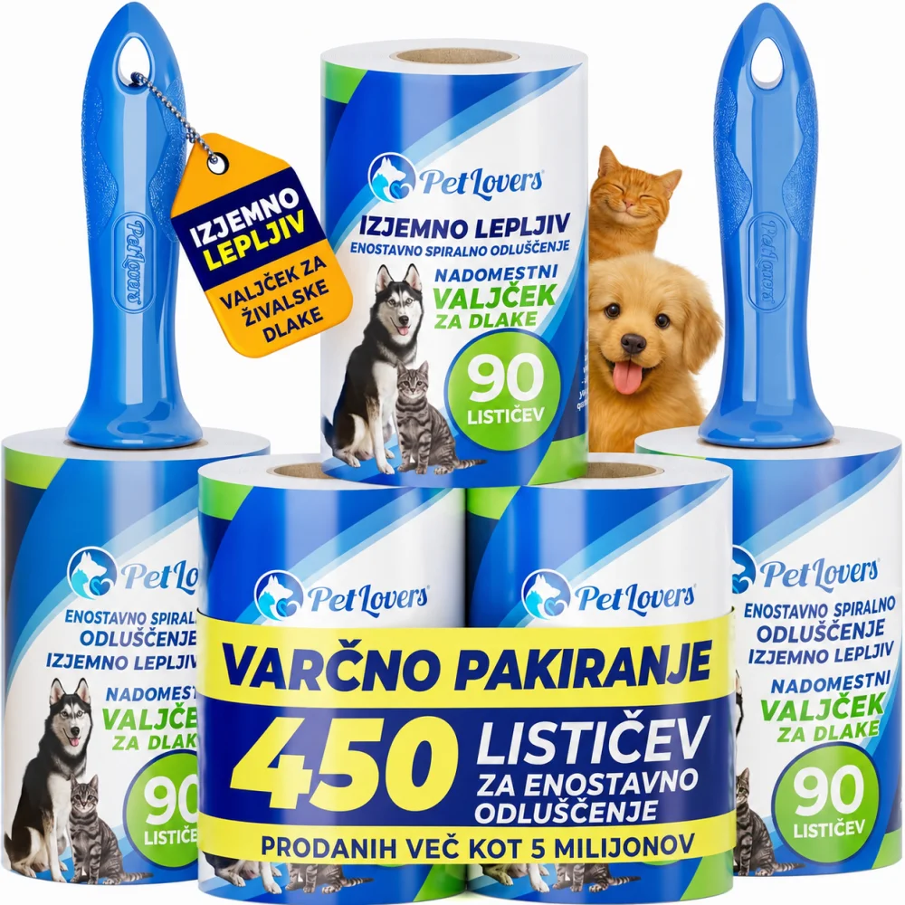 PetLovers valjček za dlake – PetLovers ekstra lepljiv valjček za odstranjevanje dlak