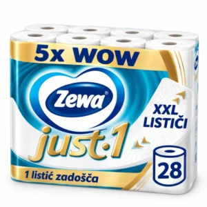 Zewa Just1 4-slojni toaletni papir brez tulca XXL – 28 rol