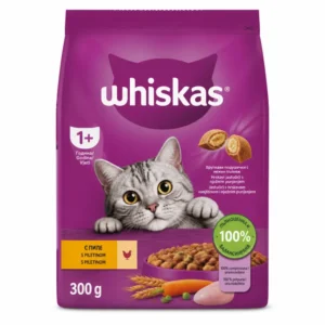 Whiskas 1+ – suha hrana za odrasle mačke s piščancem