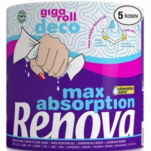 Renova Gigaroll Deco papirnate brisače – 5 zvitkov