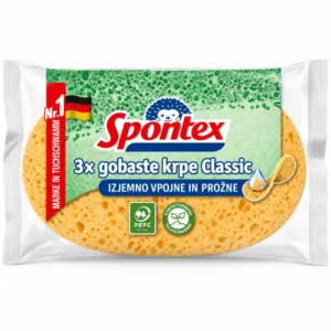 Spontex Classic vpojne gobaste krpe za čiščenje, 3 kosi