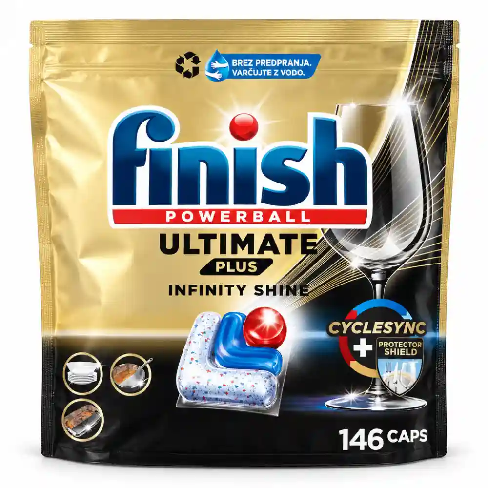 Finish Ultimate Plus Infinity Shine kapsule za pomivalni stroj – 146 kos