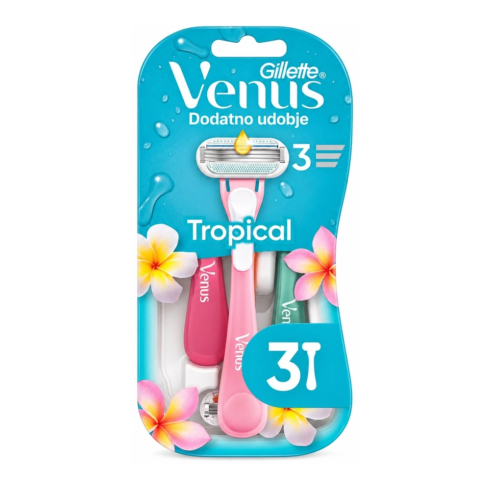 Gillette Venus Tropical rožnate britvice za enkratno uporabo