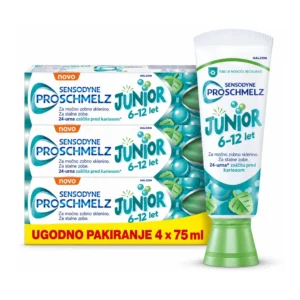 Sensodyne ProSchmelz Junior otroška zobna pasta, 4 × 75 ml