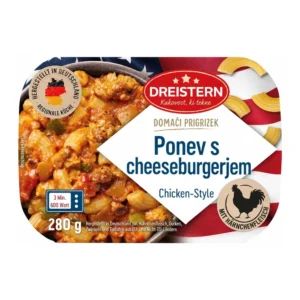 DREISTERN Cheeseburger – pripravljena jed s piščancem in rezanci