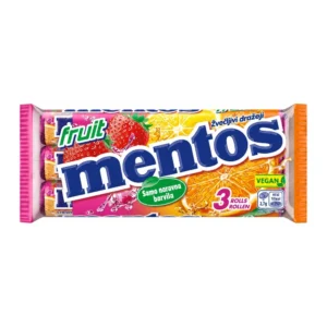 MENTOS sadni žvečilni bonboni v treh rolicah