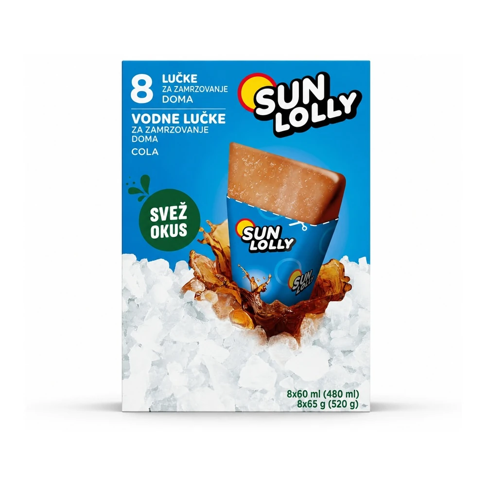 Sun Lolly Cola vodne lučke z okusom kole, 8 × 60 ml