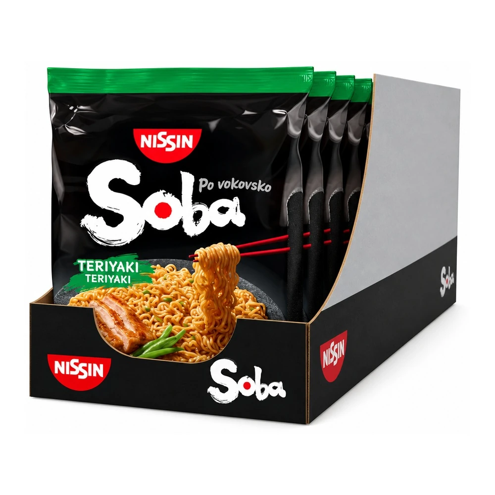 NISSIN Soba Teriyaki instant rezanci – 9 × 110 g