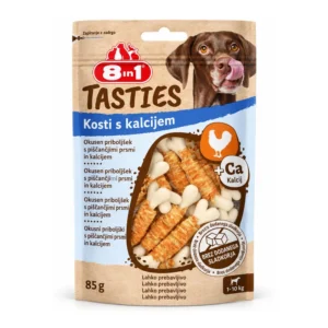8in1 Tasties Calcium Bones pasji priboljški s piščančjimi prsmi