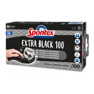 Spontex Extra Black črne vinilne rokavice velikosti M
