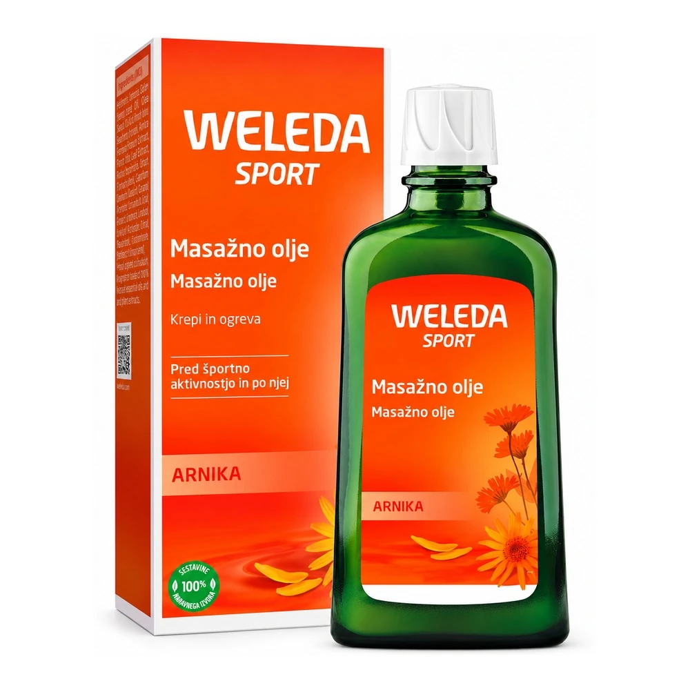 WELEDA arnikino športno masažno olje v 200 ml pakiranju