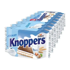 Knoppers jogurtovi vaflji z jogurtovo in nugatno kremo