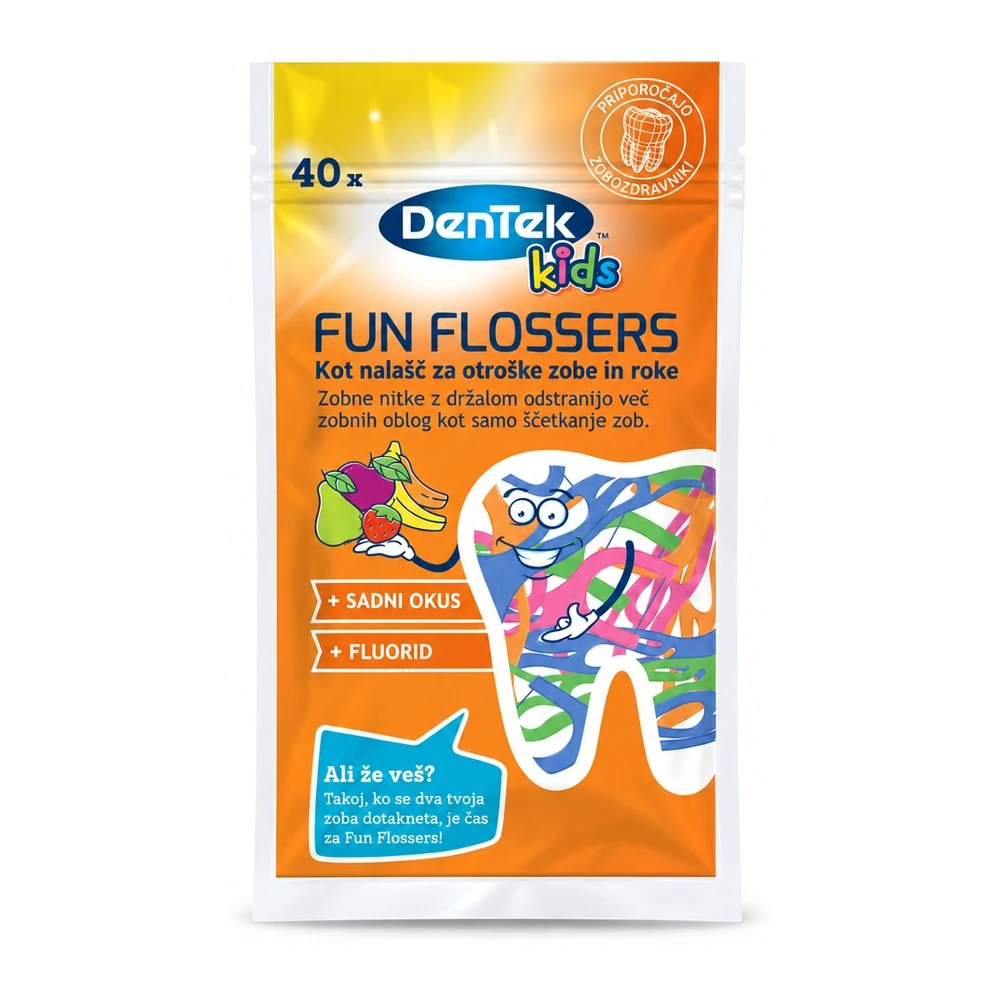 DenTek Fun Flossers zobne nitke z držalom za otroke