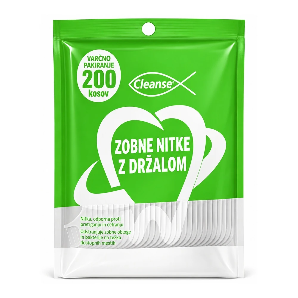 Cleanse zobne nitke na držalu – 200 kosov