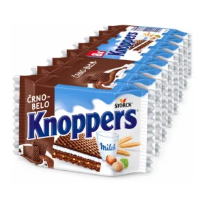 Knoppers Black and White vaflji s kakavom – 8 × 25 g