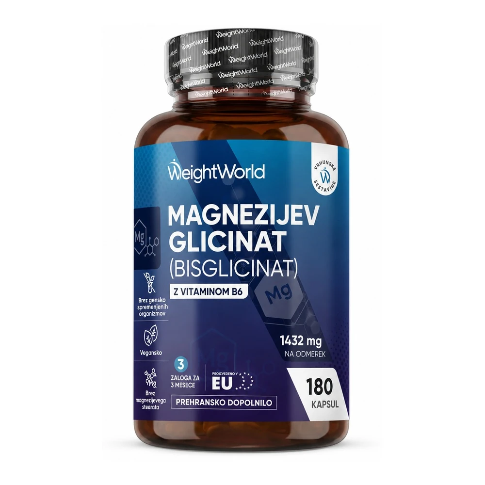 WeightWorld magnezijev bisglicinat z vitaminom B6