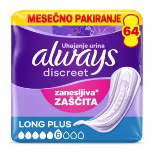 Always Discreet Long Plus inkontinenčni vložki, 64 kosov