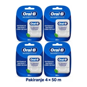Oral-B Pro-Expert voskani zobni trak z okusom sveže mete, 4 × 50 m