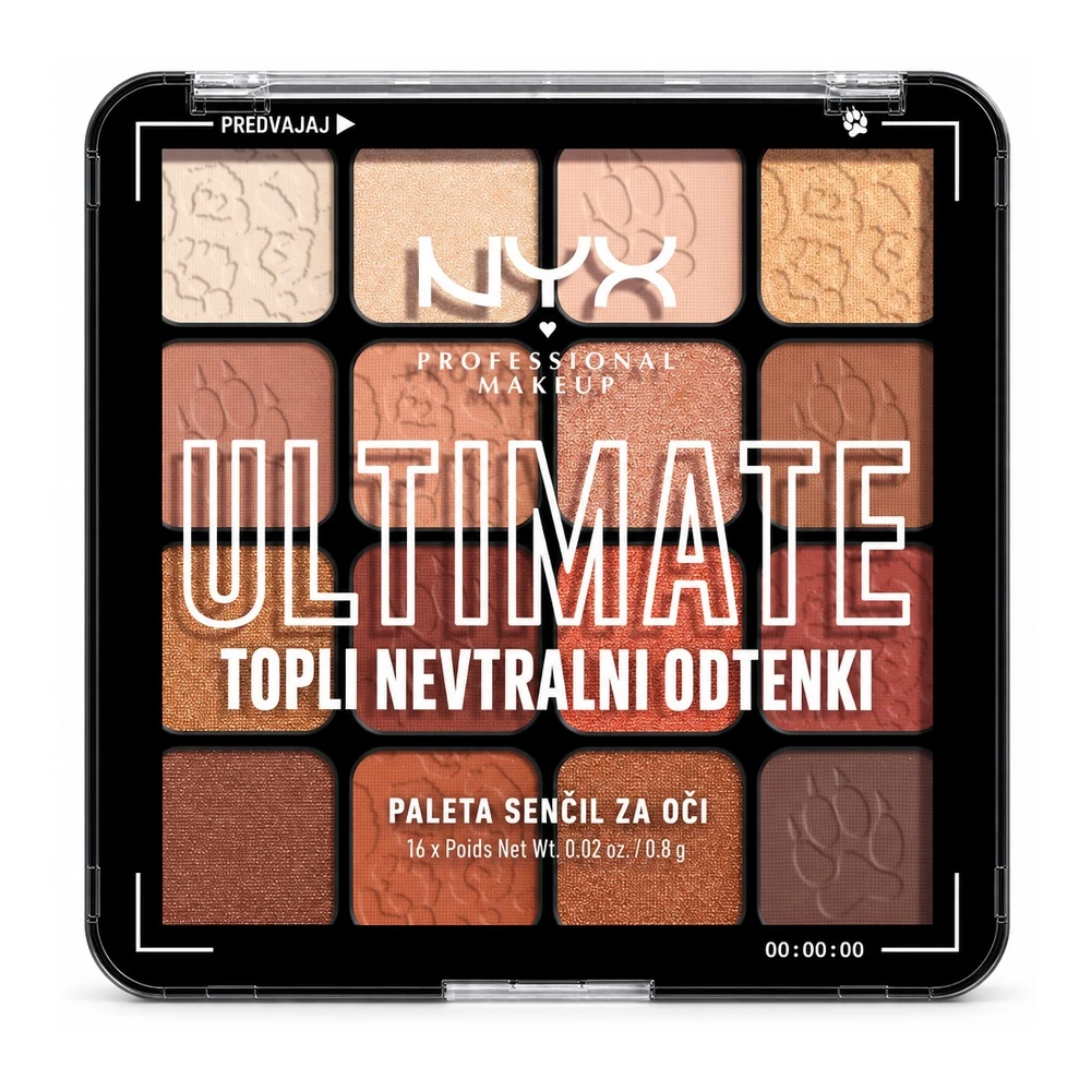 NYX paleta senčil Warm Neutrals s 16 odtenki