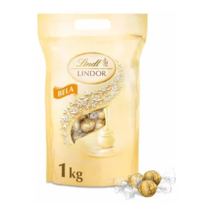 Lindt LINDOR bele čokoladne kroglice v 1 kg vrečki