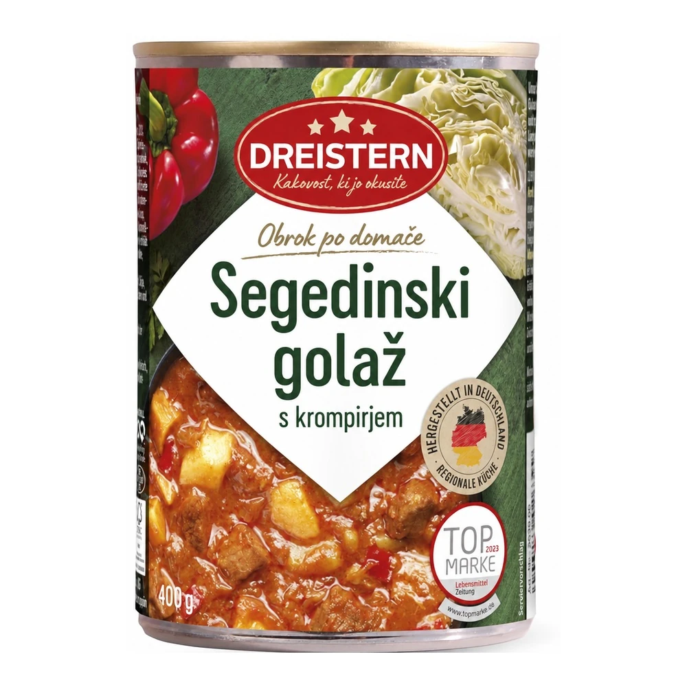 DREISTERN segedinski golaž s krompirjem in kislim zeljem