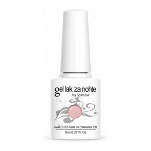 Vishine prosojni rožnato-nude gel lak z bleščicami
