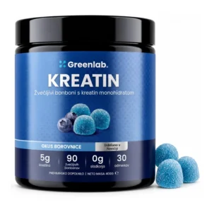 GreenLab kreatin monohidrat v gumijih z okusom borovnice