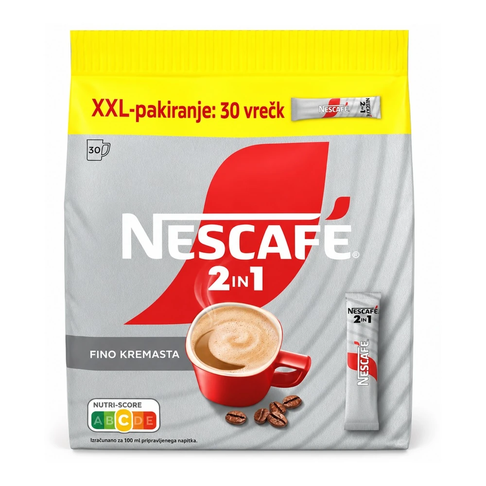 NESCAFÉ 2-v-1 instantna kava s kremnim dodatkom, 30 palčk