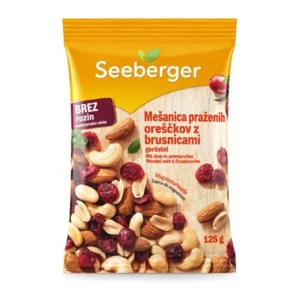 Seeberger mešanica oreščkov in brusnic, 125 g