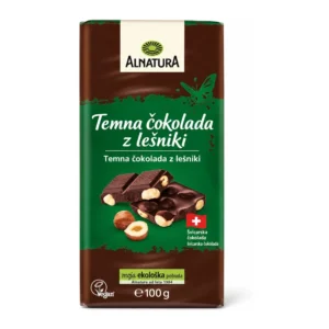 Alnatura ekološka temna čokolada z oreščki, 100 g