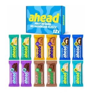 ahead beljakovinske ploščice različnih okusov – 12 × 45 g