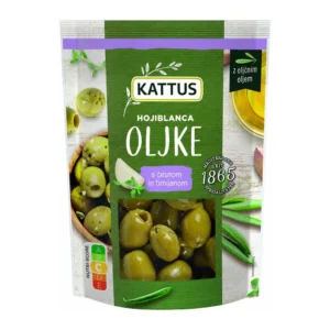 Kattus Hojiblanca zelene olive s timijanom in česnom