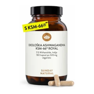 SUNDAY NATURAL organske kapsule ashwagandhe KSM-66®