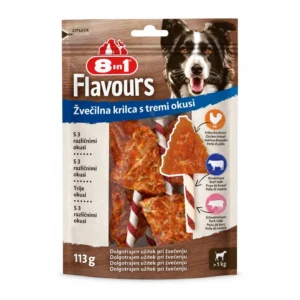 8in1 Triple Flavor Wings pasji žvečilni prigrizki s piščančjim filejem