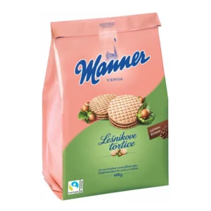 Manner WIEN Tartchen – okrogli hrustljavi vaflji s kakavovo-lešnikovo kremo