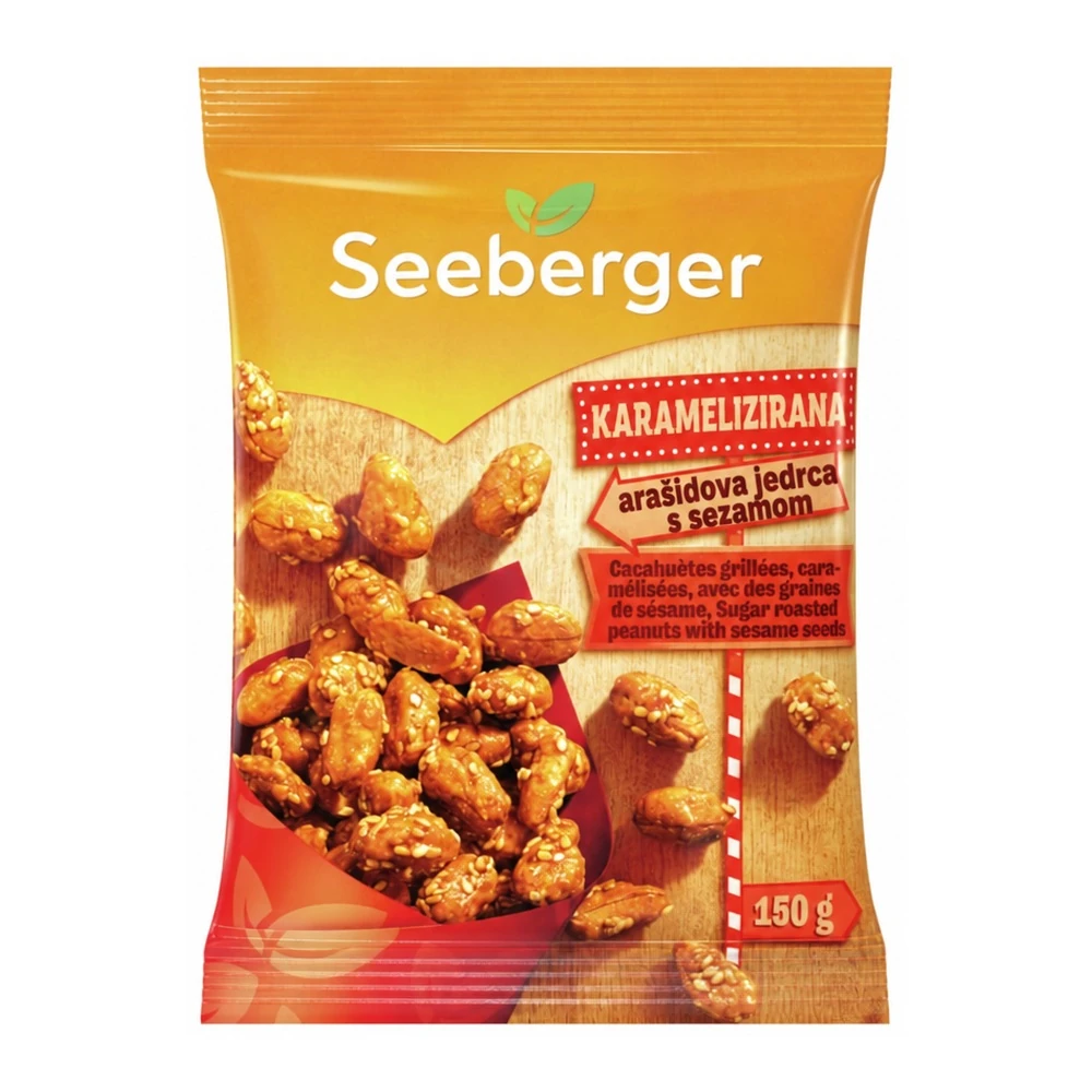 Seeberger pražena arašidova jedrca s sezamom